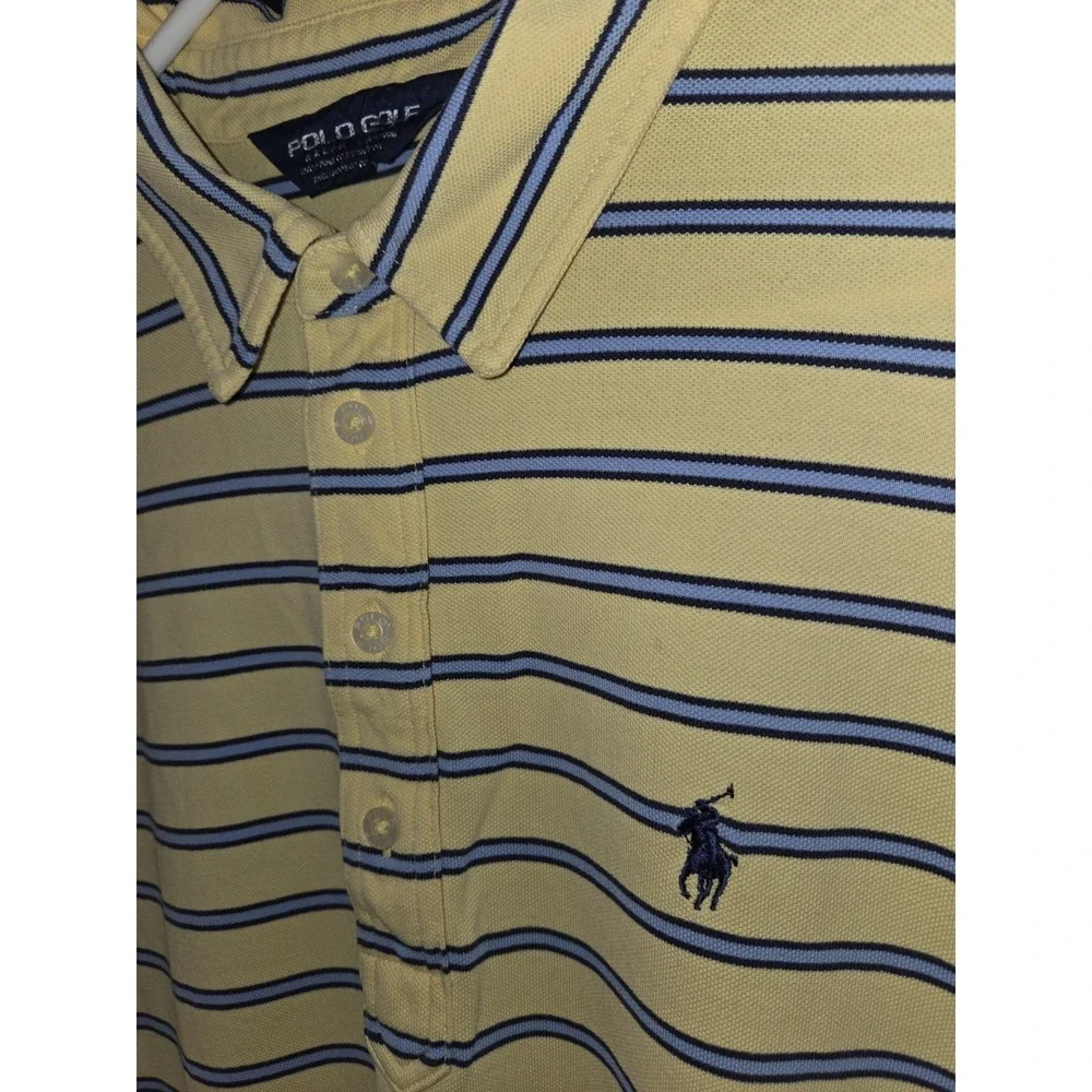Ralph Lauren Shirt Mens XLarge‎ POLO GOLF wigwam golf Embroidered Sleeve Striped